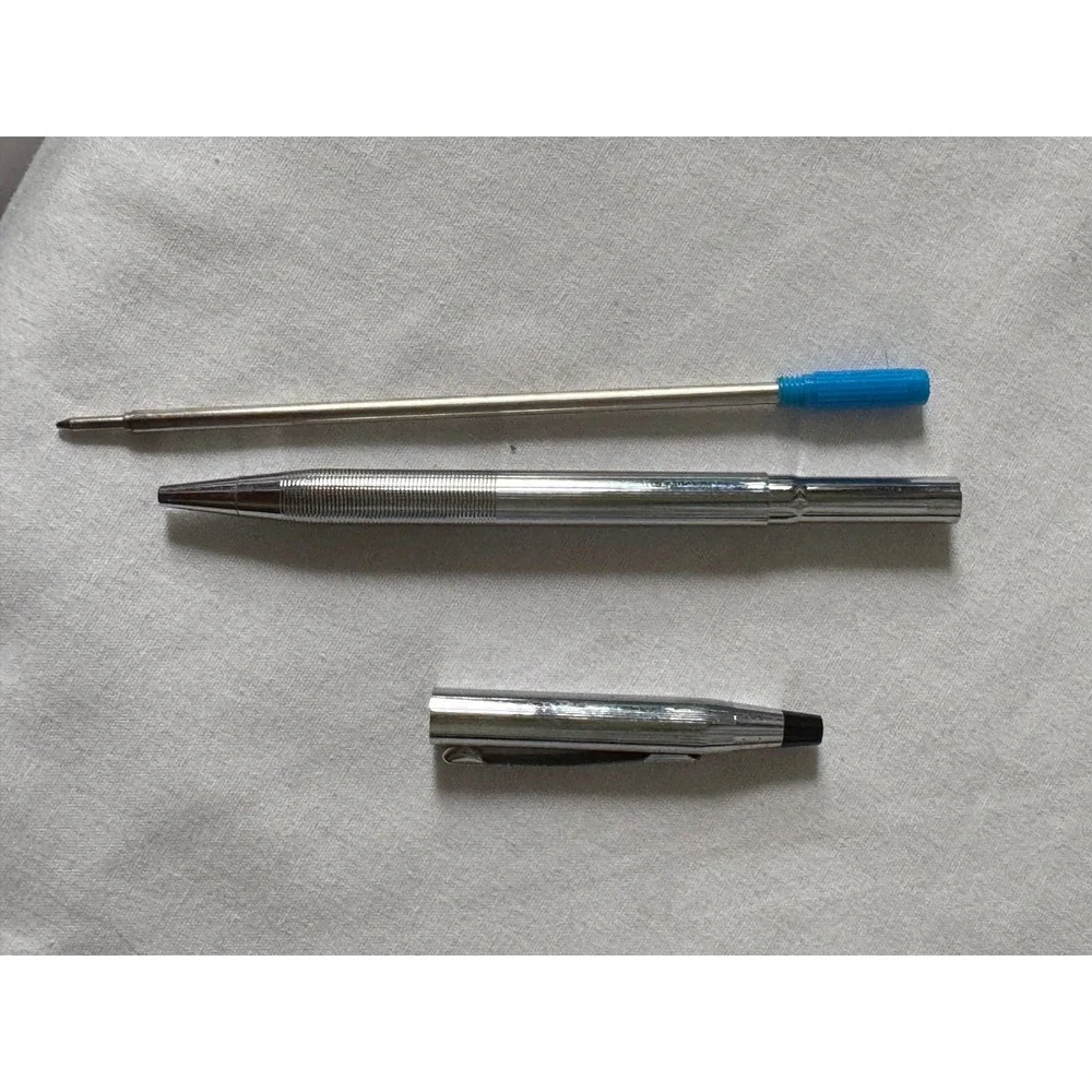 Vintage Cross Century Chrome Ballpoint Pen Made in USA Silver Twist needs refill